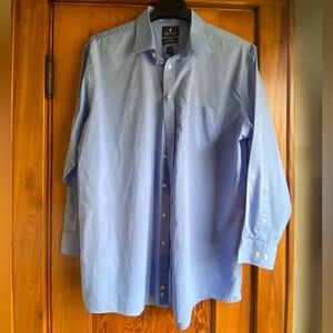 Stafford Men's Blue Dress Shirt with Chest Pocket